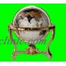 Finest collector model, 14" Tall DAY N NITE Ocean Gemstone Globe W Gold Stand   121386966275